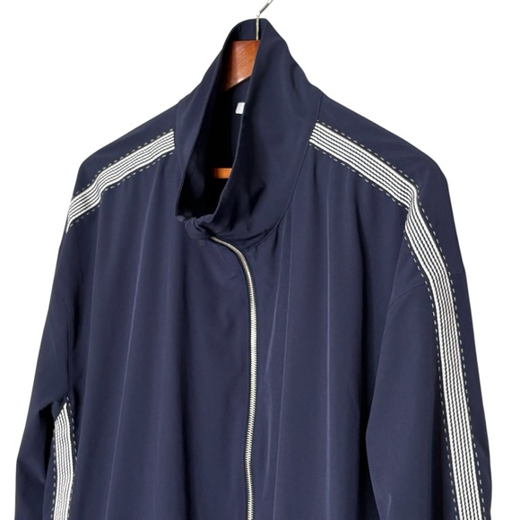 Chicos Full Zip Striped UPF Neema Jacket Size 20 Blue Lightweight Activewear - Picture 5 of 13